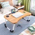 Foldable Laptop Table - Wood Color (For Bed & Sofa Use)