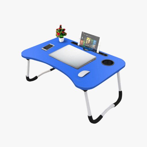 Foldable Laptop Table - Blue Color (For Bed & Sofa Use)