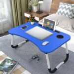 Foldable Laptop Table - Blue Color (For Bed & Sofa Use)