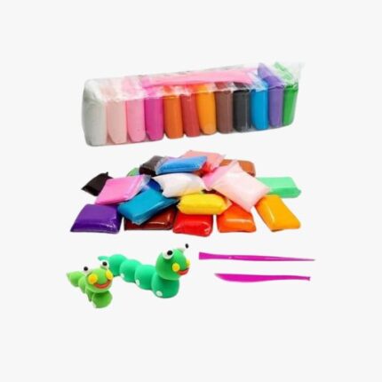 12 Colors/Set Super Light Clay with 3 Tools Air Drying Light Polymer Plasticine Modelling 5D Clay Handmade Educational Toy - 12pcs